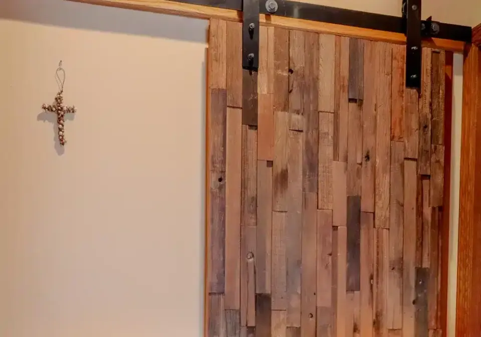 Reclaimed wood sliding barn door
